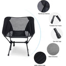 Silla Plegable Compacta Ultra Ligera Con Bolsa, Color Negro