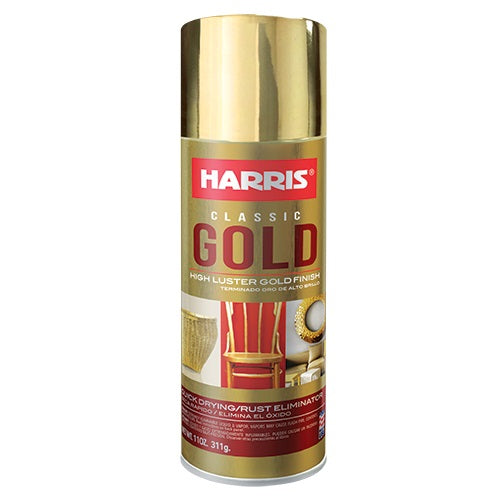 Pintura multiusos en aerosol de secado rapido, color dorado 11 oz. Harris