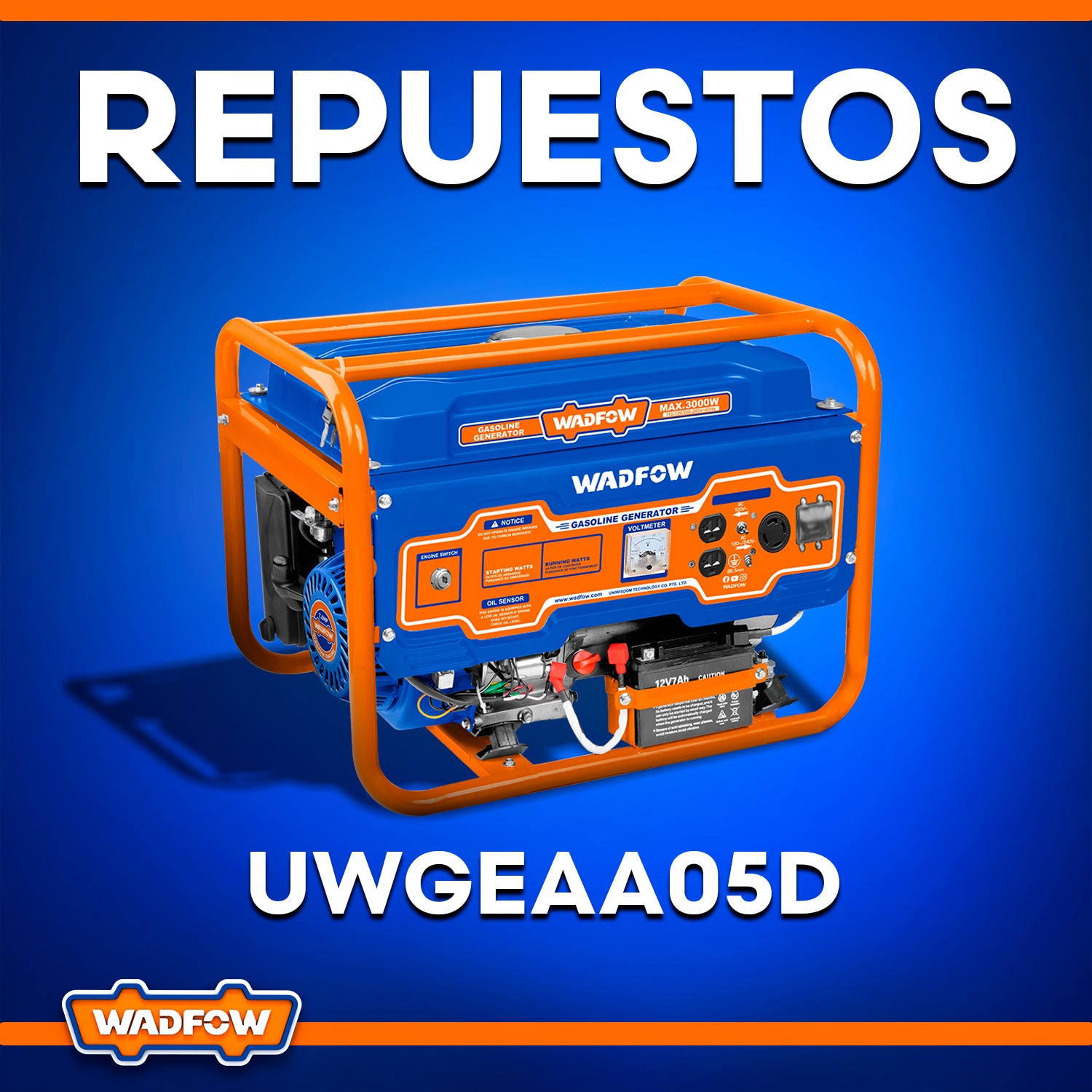 Repuestos de Generador a Gasolina 3000W (encendido con llave) UWGEAA05D