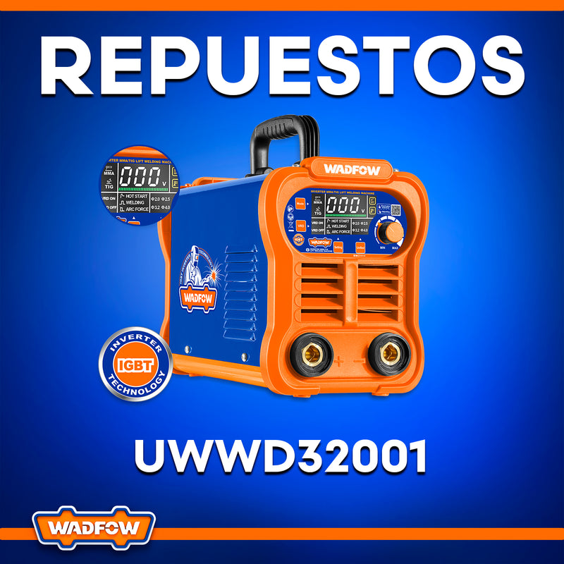 Repuestos de Máquina de Soldar Inverter Heavy Duty. 200A. TIG.VRD. UWWD32001