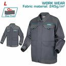 Camisa de Trabajo con material reflectante y bolsillos. Talla L Color Gris manga larga