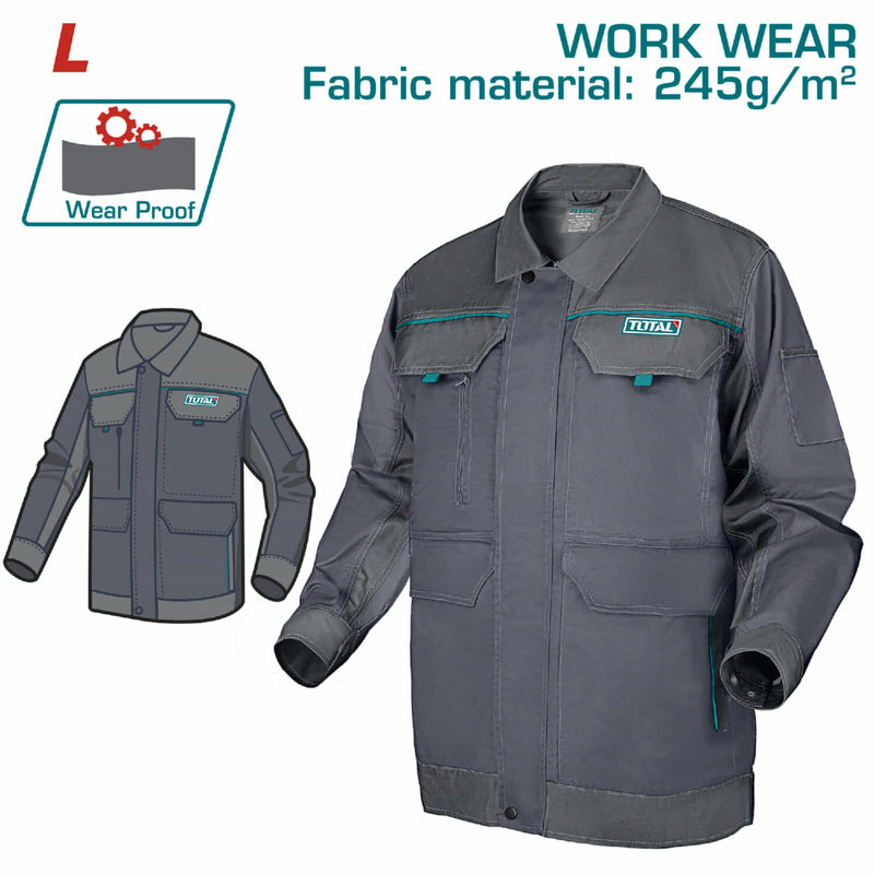 Camisa de Trabajo con material reflectante y bolsillos. Talla L Color Gris manga larga