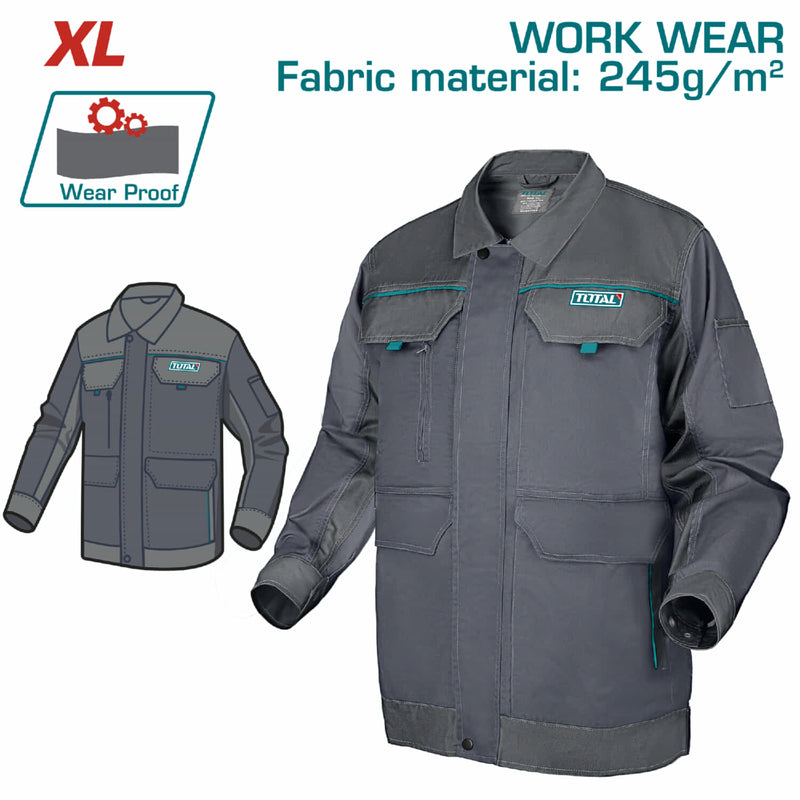 Camisa de Trabajo con material reflectante y bolsillos. Talla XL Color Gris manga larga