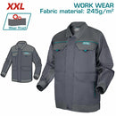 Camisa de Trabajo con material reflectante y bolsillos. Talla XXL Color Gris manga larga