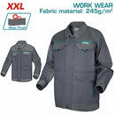 Camisa de Trabajo con material reflectante y bolsillos. Talla XXL Color Gris manga larga