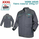 Camisa de Trabajo con material reflectante y bolsillos. Talla XXXL Color Gris manga larga