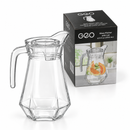Jarra de Vidrio Transparente con Tapa de 47.25 oz (1.4L)  Ideal para Agua y Bebidas (4.05x3.4x8.5")
