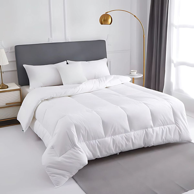 Sobrecama Duvet Blanco. 100% algodón. Relleno de 400 g/m². Calidad hotelera. 240cm x 230cm. Cubrecama Tamaño King.