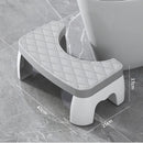 Banco Ergonómico Para Inodoro. Taburete Antideslizante Color Gris Con Blanco 42x25x17 cm.