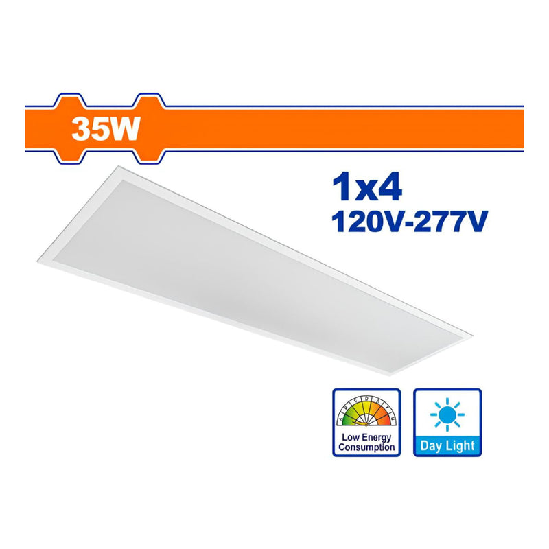 Panel Rectangular Luz LED Retroiluminado 35W 1x4 120v-277v 6500K Luz Cálida. 120lm/W Instalación Suspendida o Empotrable. Luz Rectangular