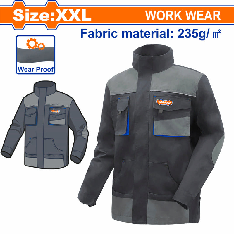 Camisa de Trabajo con material reflectante y bolsillos. Talla XXL Color Gris manga larga