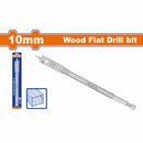 Broca plana para madera de 10mm. Zanco hexagonal de 1/4". Manita para taladro.