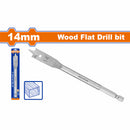 Broca plana para madera de 14mm. Zanco hexagonal de 1/4". Manita para taladro.