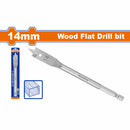 Broca plana para madera de 14mm. Zanco hexagonal de 1/4". Manita para taladro.