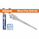 Broca plana para madera de 22mm. Zanco hexagonal de 1/4". Manita para taladro.