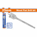 Broca plana para madera de 25mm. Zanco hexagonal de 1/4". Manita para taladro.
