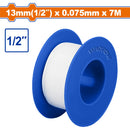 Cinta de teflon de 1/2"x7m Espesor: 0.075 mm Ideal para sellar conexiones y roscas. Tape de teflon