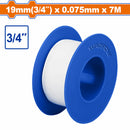 Cinta de teflon de 3/4"x 7m espesor: 0.075 mm Ideal para sellar conexiones y roscas. Tape de teflon