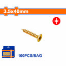 Tornillo para aglomerado Pozidrive. 3.5x40mm. Cabeza avellanada. Acero al carbono 100 pzas
