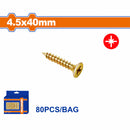 Tornillo para aglomerado Pozidrive. 4.5x40mm. Cabeza avellanada. Acero al carbono 80 pzas