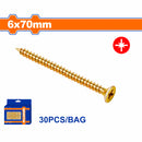 Tornillo para aglomerado Pozidrive. 6x70mm. Cabeza avellanada. Acero al carbono 30 pzas