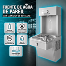 Fuente de Agua de Pared Antivandálica de Acero Inoxidable Con Llenador De Botellas Y Enfriador. Bebedero (450x466x969mm)