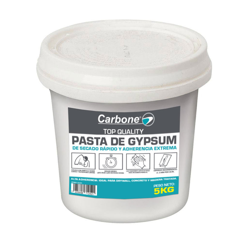 Pasta para gypsum drywall 5kg / 11 lbs secado rapido, adherencia extrema Marca Carbone