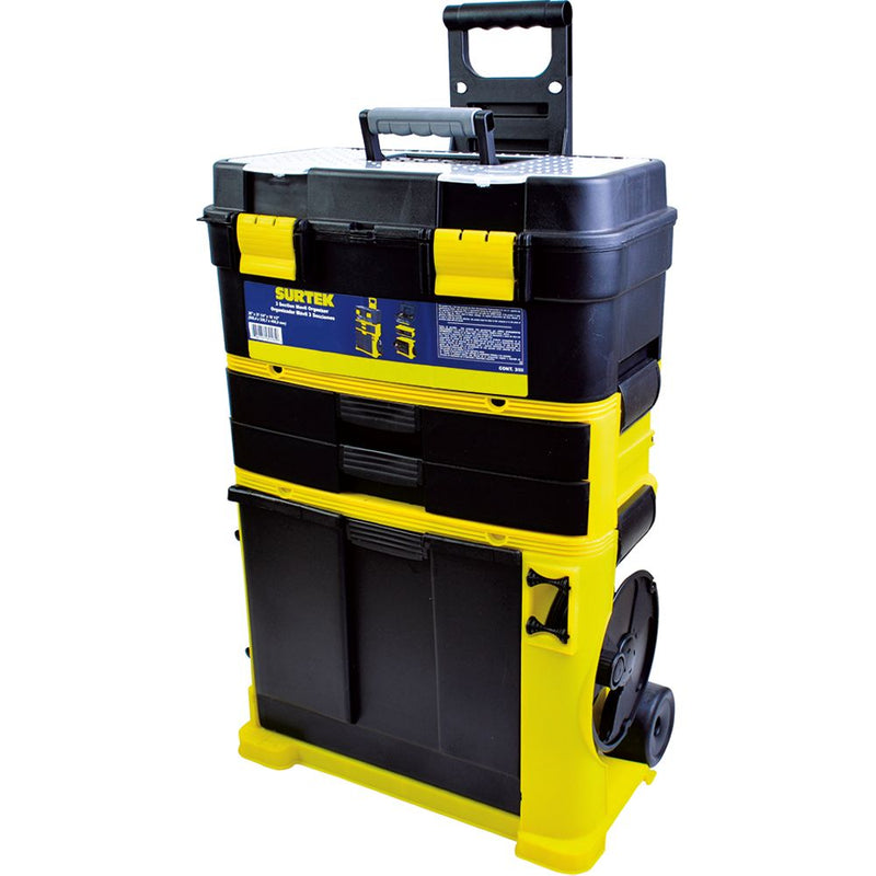 Surtek Caja de herramientas  Organizador móvil 3 secciones plástico