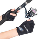 Guantes tres dedos pesca antideslizante