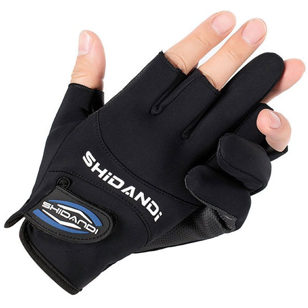 Guantes tres dedos pesca antideslizante