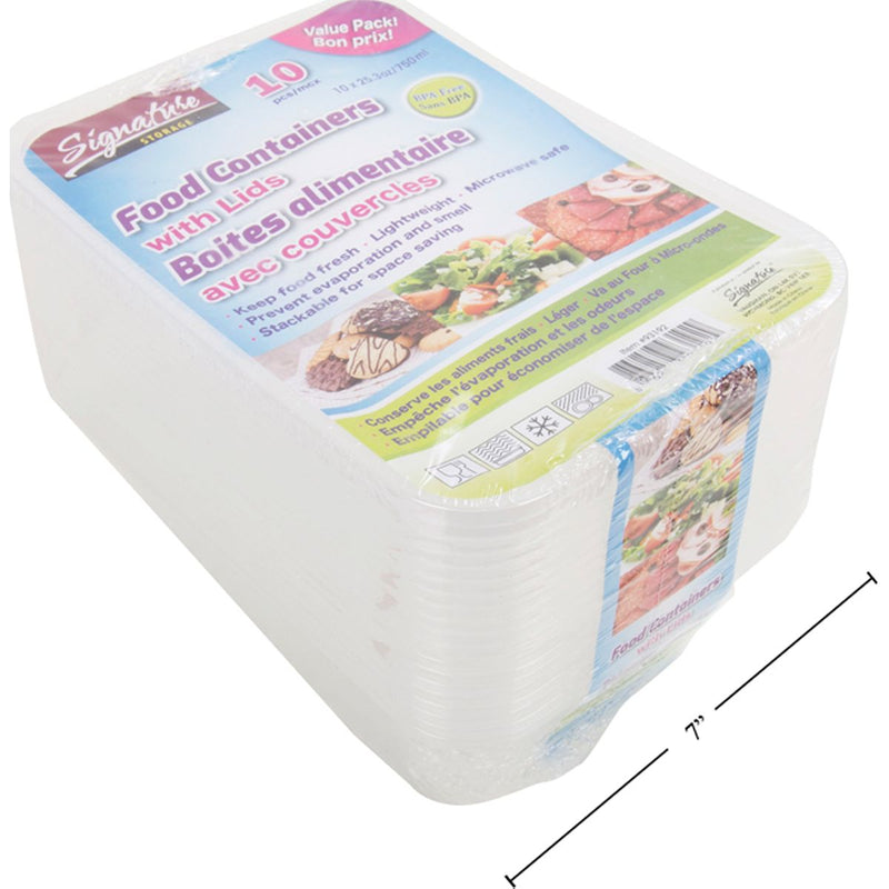 Recipiente para almacenamiento de alimentos de 750 ml, 10 piezas, con juego de tapa.