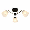 Lámpara de Techo Negra 3XE27 Metal y Vidrio 580x230mm Versátil Moderna.