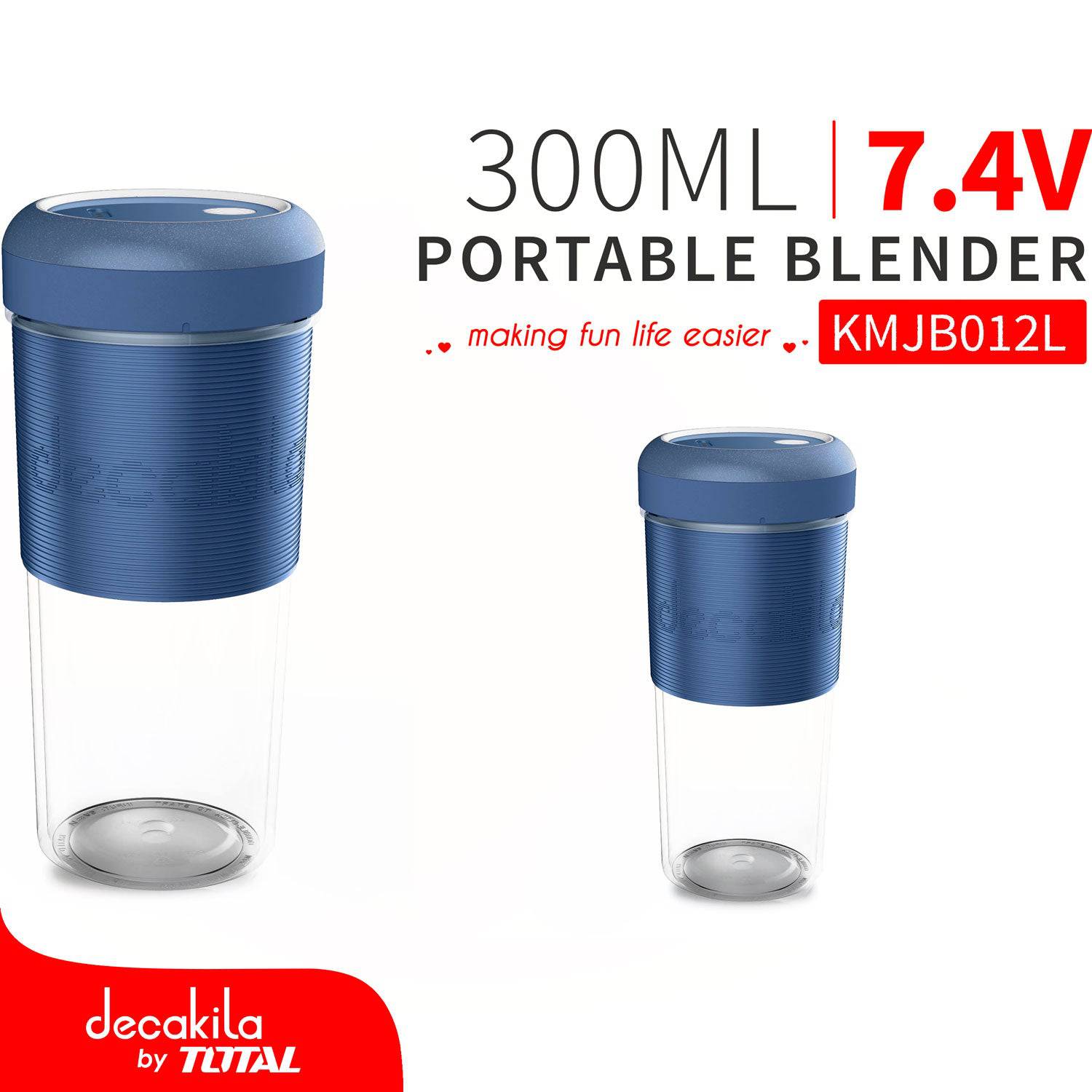 Licuadora Portátil 300 Ml, A Batería Recargable 50W