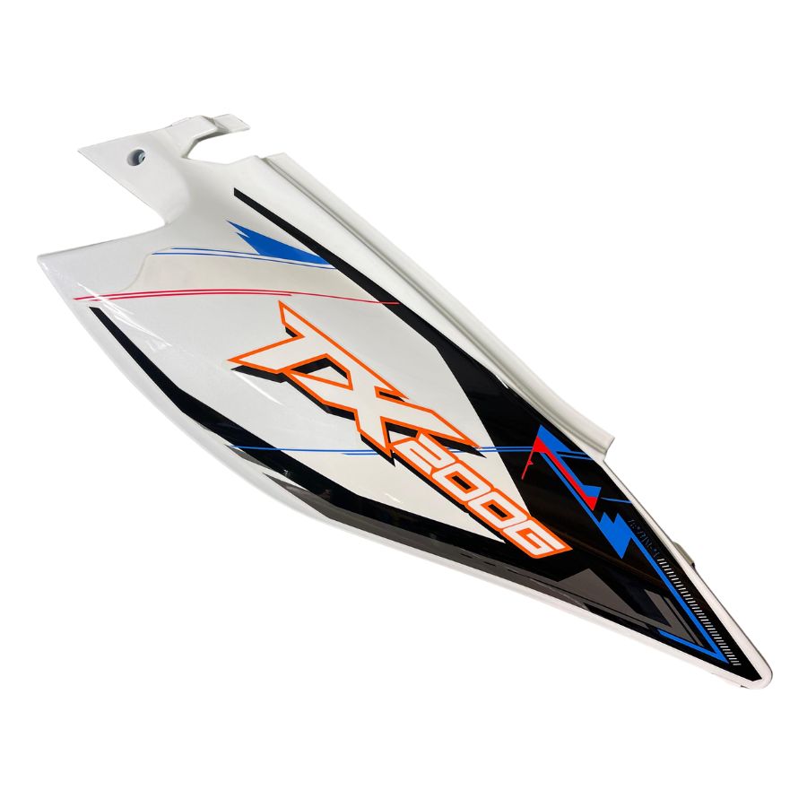 Covertor trasero lateral derecho blanco con calcomanias (TX200)