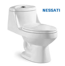 Inodoro de una pieza alta Calidad tapa cierre suave y ferreteria 10 años de garantía 30x70 cm NESSATI
