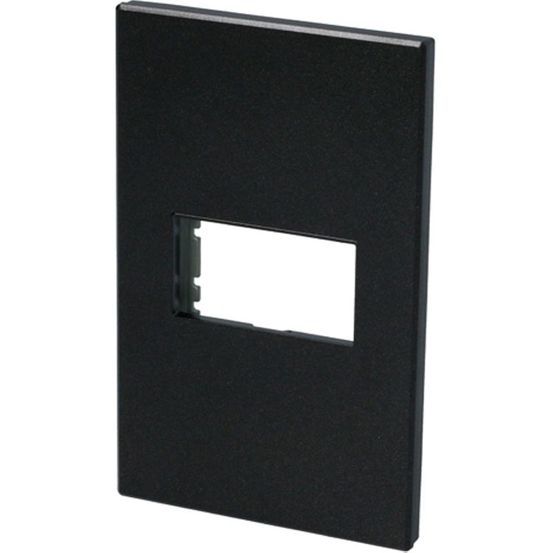 Placa para  Interuptotores/ enchufes  1 módulo color negro 1/3 Surtek.
