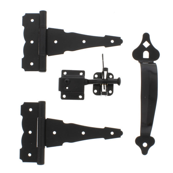 Kit de bisagra decorativa heavy duty color negro con manilla