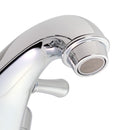 Grifo y drenaje de lavamanos de plástico con acabado cromado mezclador de 2 mandos, diseño de lujo.