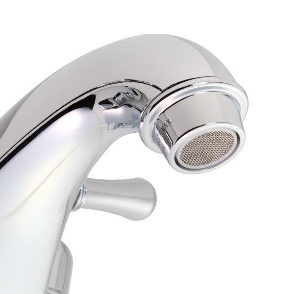 Grifo y drenaje de lavamanos de plástico con acabado cromado mezclador de 2 mandos, diseño de lujo.