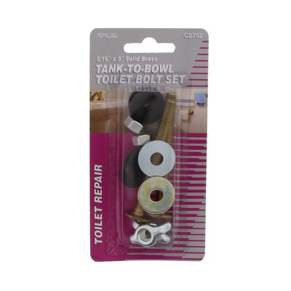 Juego de 2 pernos de inodoros cerrado de 5/16" x 3"