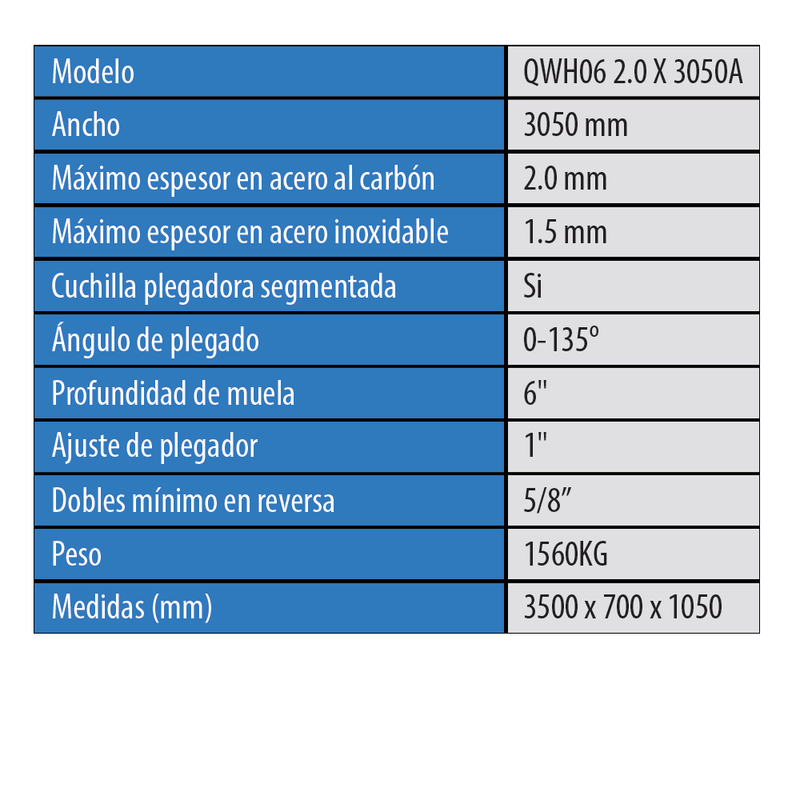 Dobladora De Laminas Manual De Muelas Largo 2.54 Mt/8 Pies Para Acero Al Carbon 2.5 Mm/