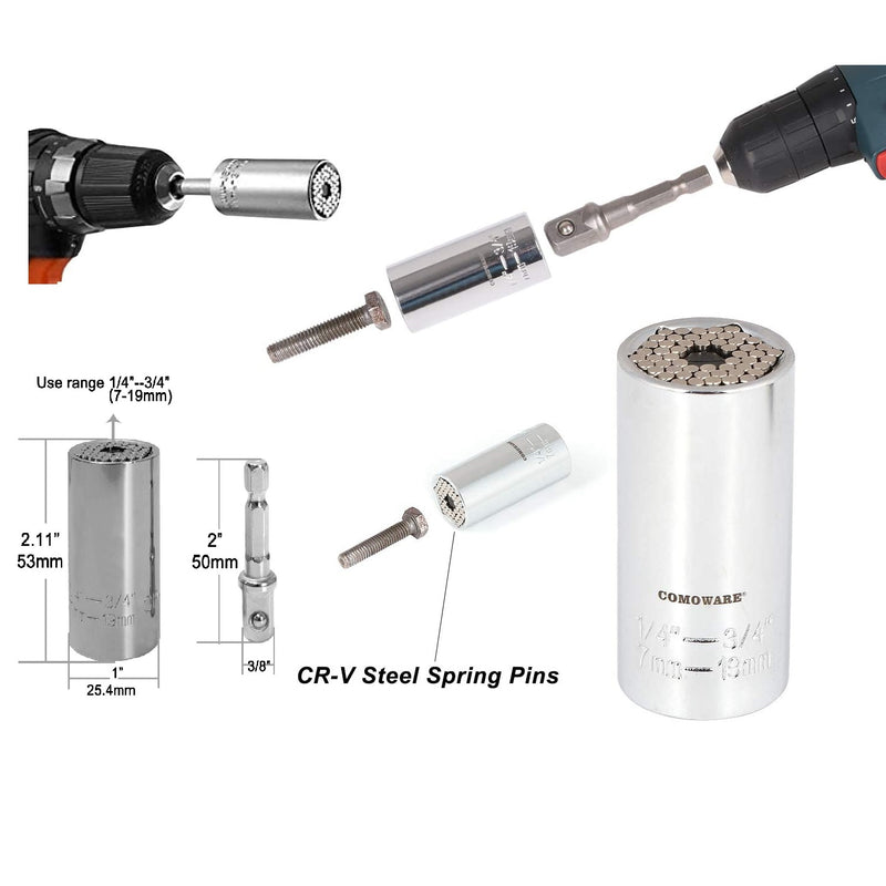 Socket Mágico Universal, auto ajustable. Tamaño 7 -19mm