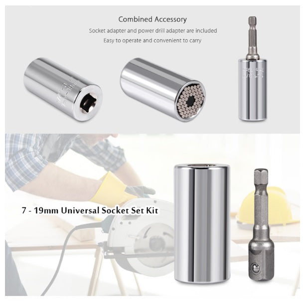 Socket Mágico Universal, auto ajustable. Tamaño 7 -19mm