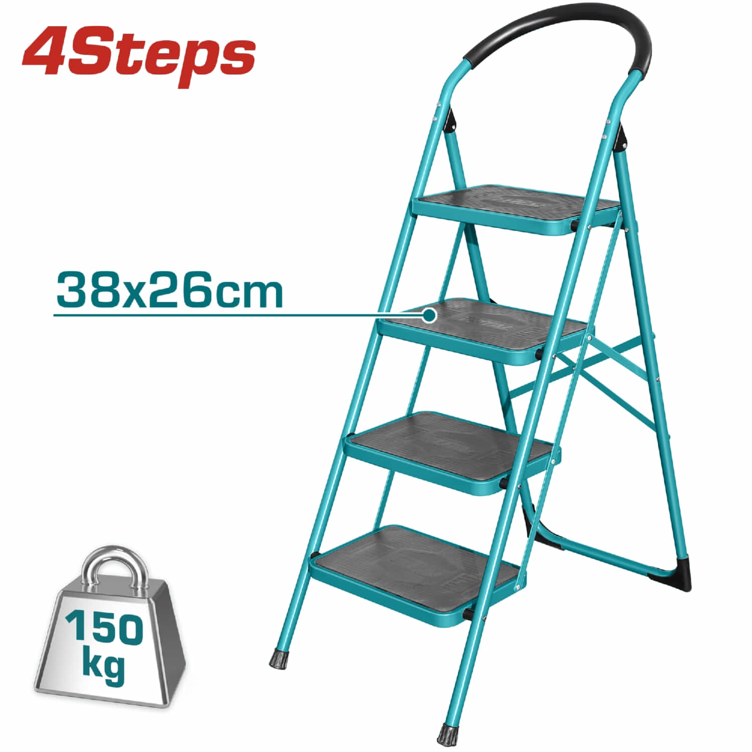 Escalera de 4 peldaños metálica  TOTAL TOOLS