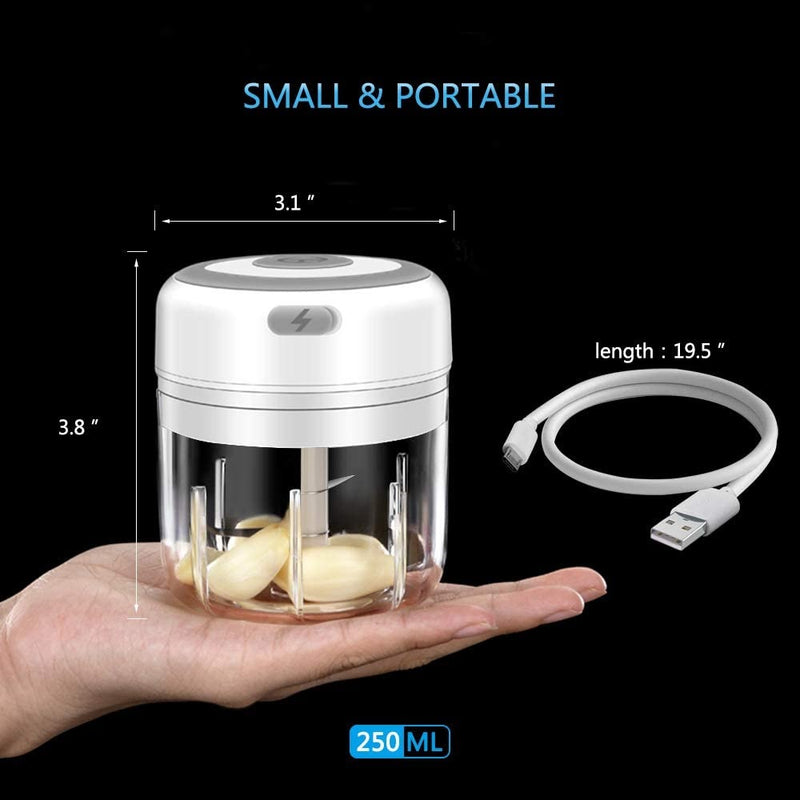 Mini procesador de alimentos eléctrico recargable con USB de 250ml