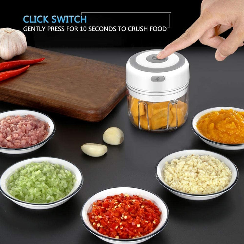 Mini procesador de alimentos eléctrico recargable con USB de 250ml