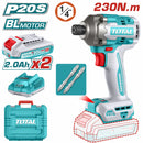 Llave de impacto dado hexagonal 1/4" 20V 230Nm Motor sin escobillas. Incluye Batería y cargador.