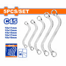 Llaves Curvas Tipo S. Set de 5 pzas. Tamaños:8-22mm. Acero al carbono