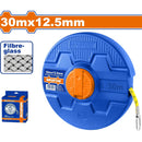 Cinta métrica de Fibra de Vidrio. (Métrico/Pulgada). 30mx12.5mm. Retráctil.