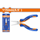 Mini Alicate Punta Plana 115mm(4.5") Pulido y antióxido. Con mango de plástico.